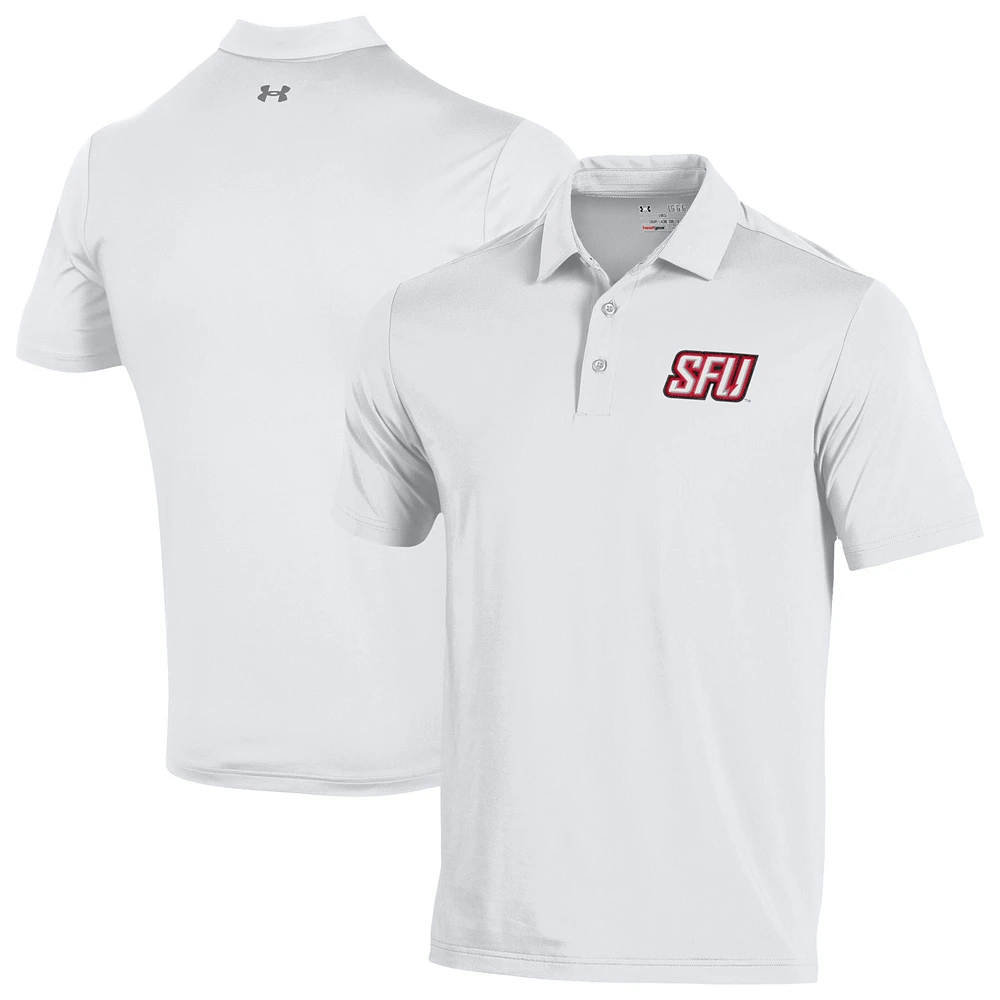 Men's Under Armour White Saint Francis Red Flash Performance Playoff Polo