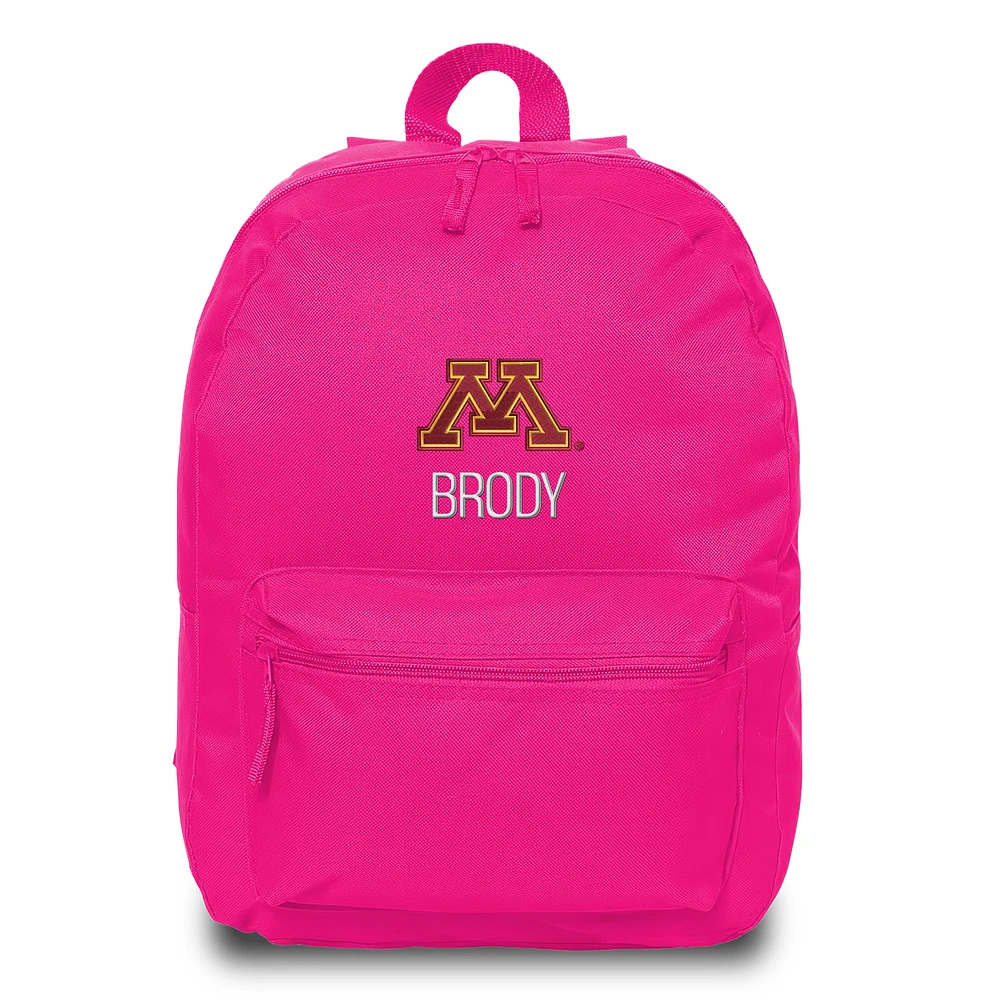 Chad & Jake Pink Minnesota Golden Gophers Personalized Backpack