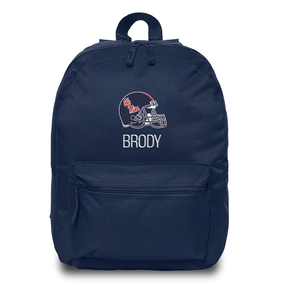 Chad & Jake Navy Ole Miss Rebels Personalized Backpack