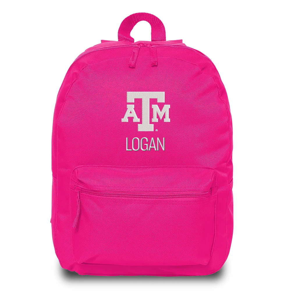 Chad & Jake Pink Texas A&M Aggies Personalized Backpack