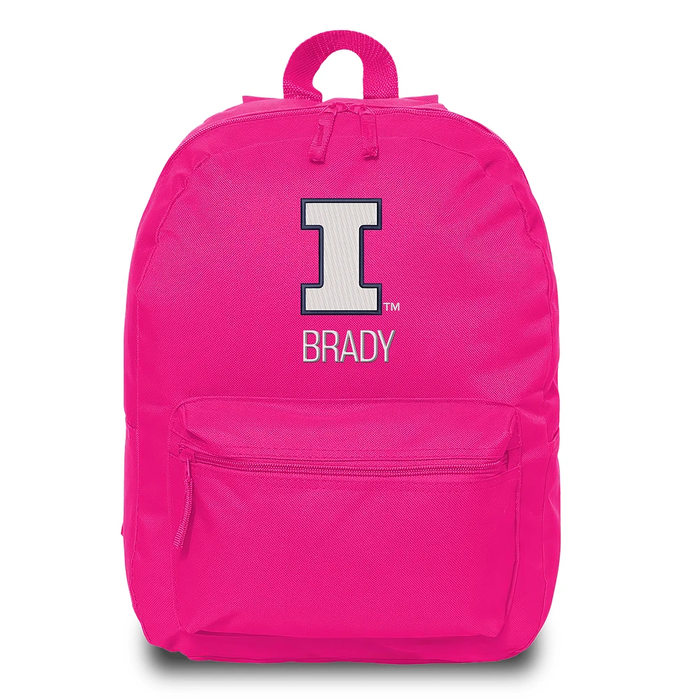 Chad & Jake Pink Illinois Fighting Illini Personalized Backpack