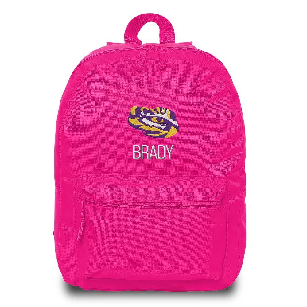 Chad & Jake Pink LSU Tigers Personalized Backpack