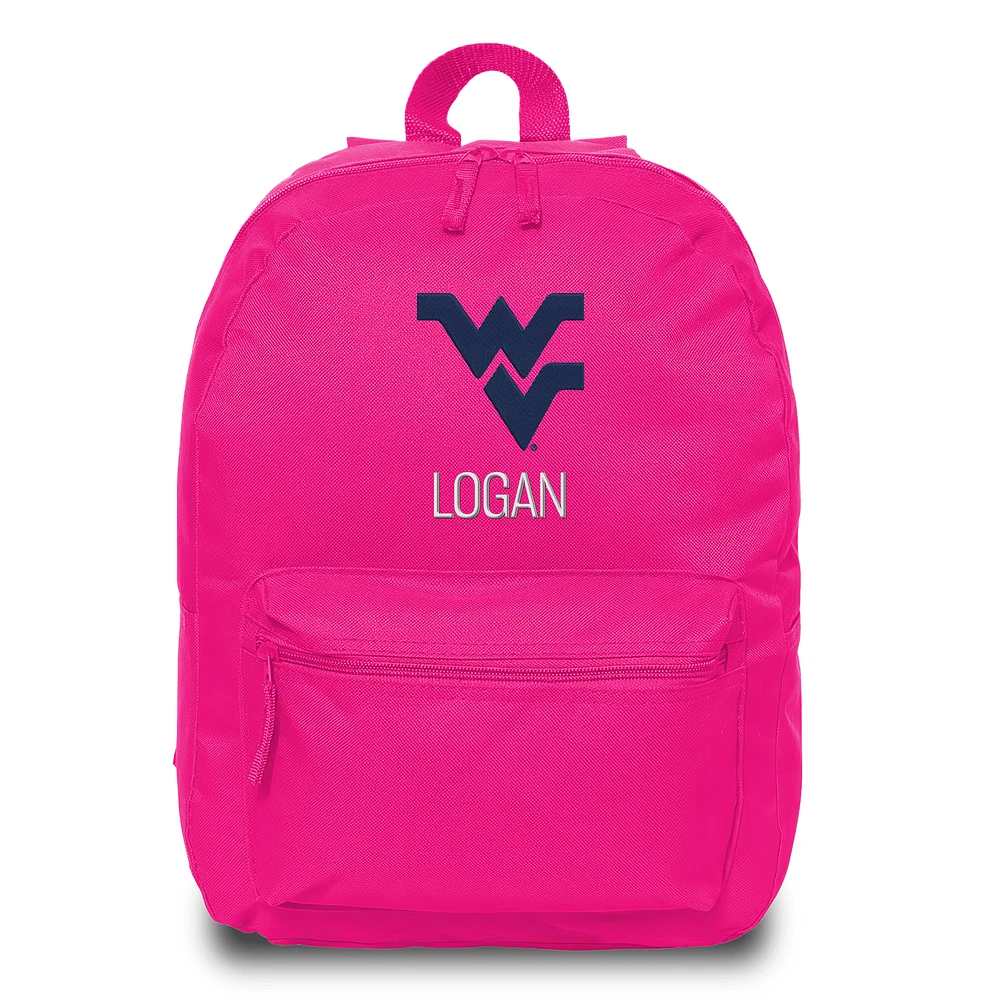 Chad & Jake Pink West Virginia Mountaineers Personalized Backpack
