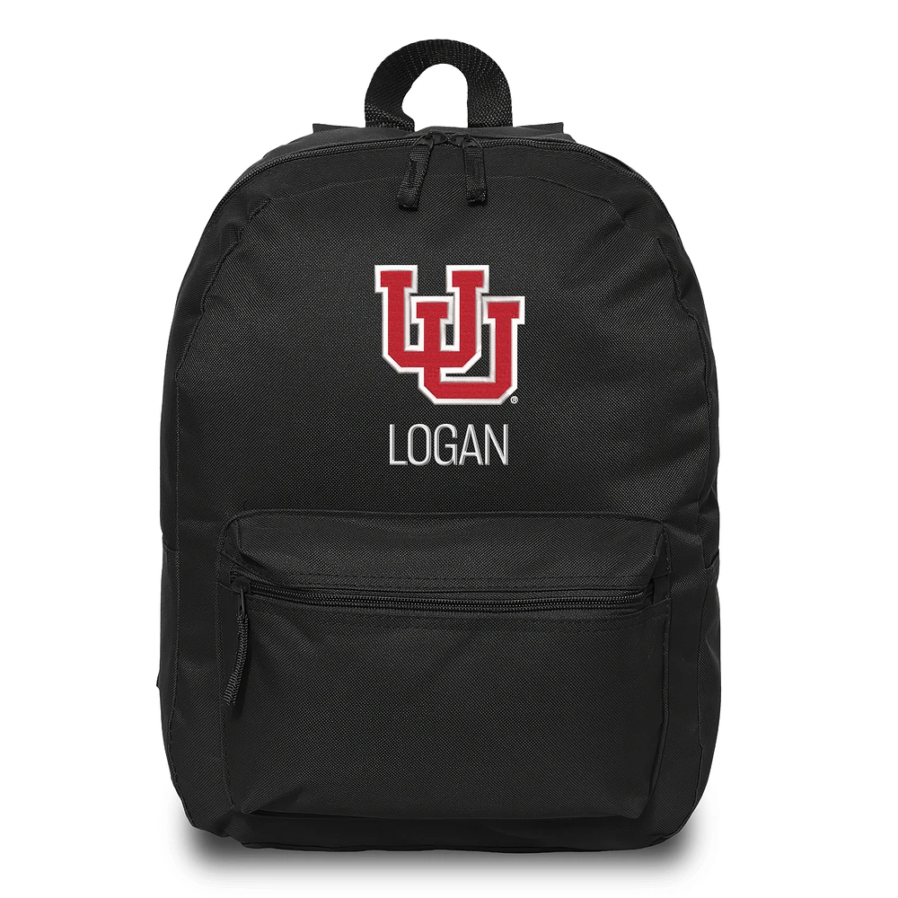 Chad & Jake Black Utah Utes Personalized Backpack