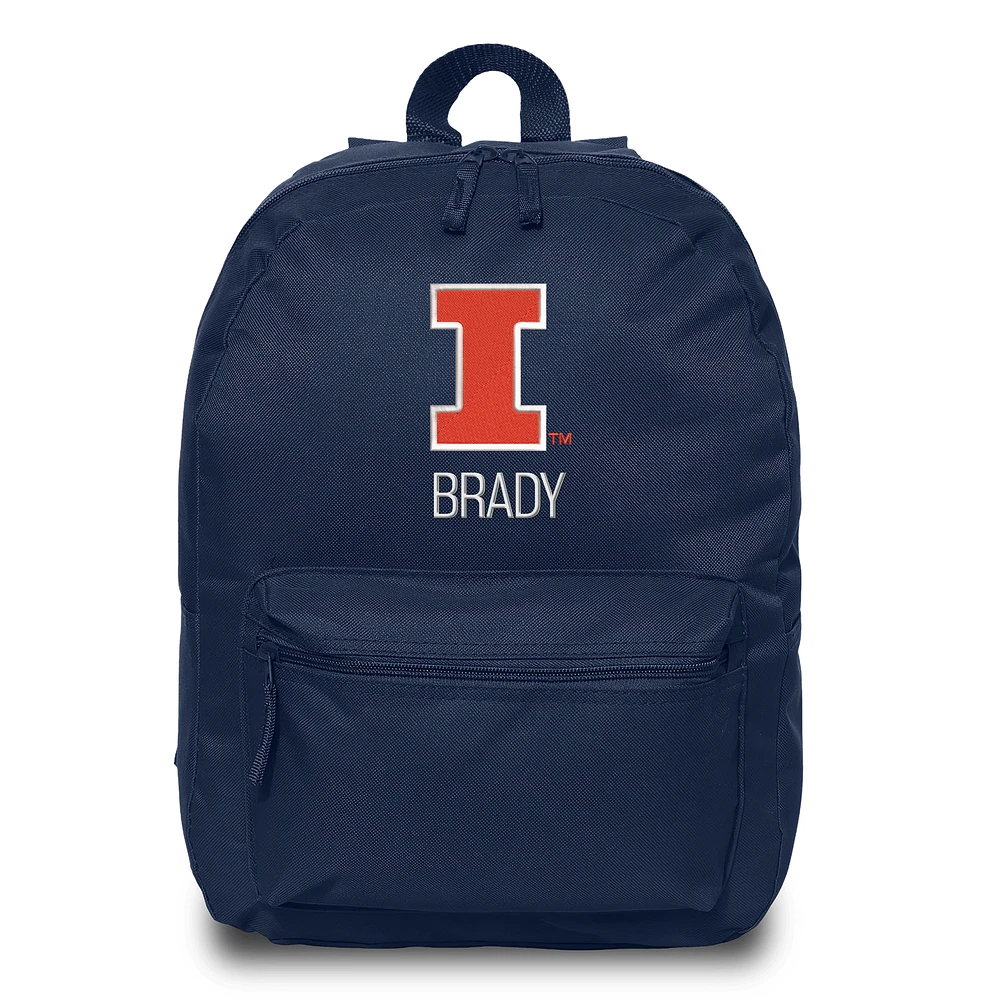 Chad & Jake Navy Illinois Fighting Illini Personalized Backpack