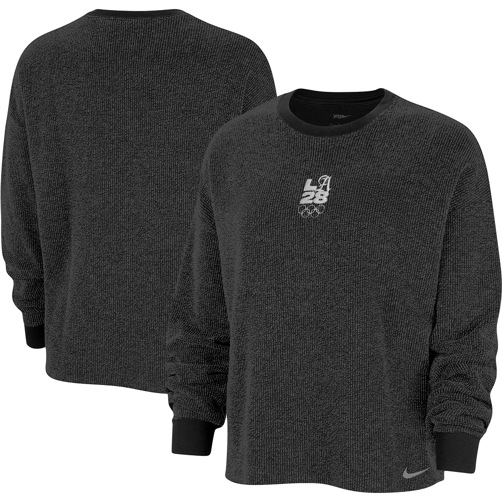 Women's Nike Charcoal LA28 Summer Olympics Yoga Oversized Pullover Sweatshirt