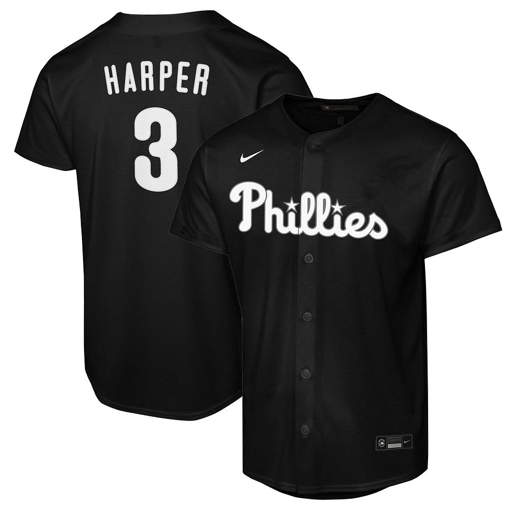 Youth Nike Bryce Harper Black Philadelphia Phillies Replica Fashion Jersey