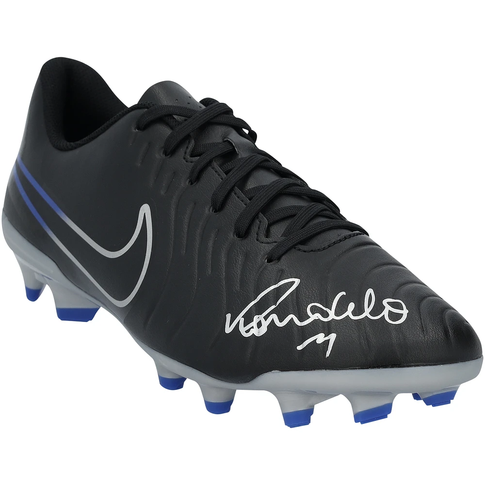 Ronaldo Nazario Real Madrid Autographed Black Nike Tiempo Soccer Cleat