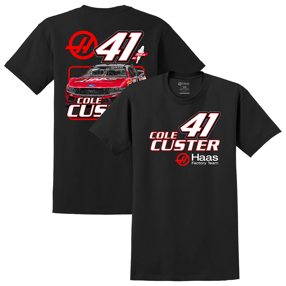 Men's Haas Factory Team Black Cole Custer #41 Car T-Shirt