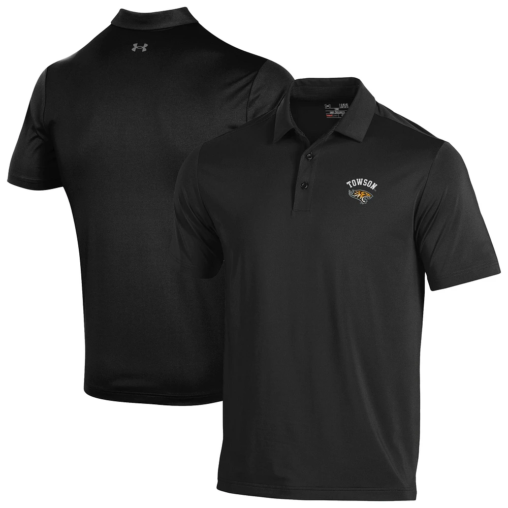 Men's Under Armour Black Towson Tigers Performance Playoff Polo