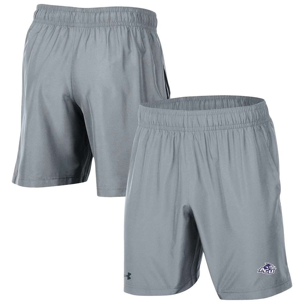 Men's Under Armour Gray Abilene Christian University Wildcats Woven Shorts