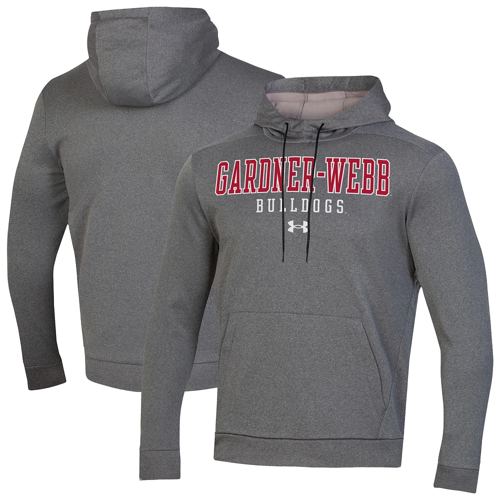 Men's Under Armour Heather Gray Gardner-Webb Bulldogs Fleece Pullover Hoodie