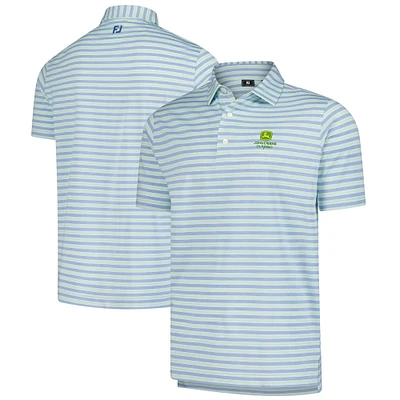 Men's FootJoy Light Blue John Deere Classic ProDry Heather Stripe Lisle Polo