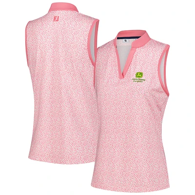 Women's FootJoy Pink John Deere Classic ProDry Printed Sleeveless Polo