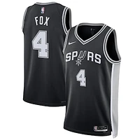 Unisex Nike De'Aaron Fox Black San Antonio Spurs Swingman Player Jersey - Icon Edition