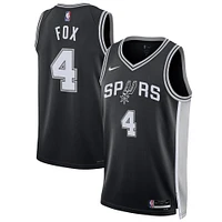 Unisex Nike De'Aaron Fox Black San Antonio Spurs Swingman Player Jersey - Icon Edition
