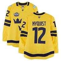 Gustav Nyquist Sweden Game-Used 4 Nations Face-Off #12 Yellow Jersey vs. Canada on February 12, 2025 - Worn During the Second & Third Period