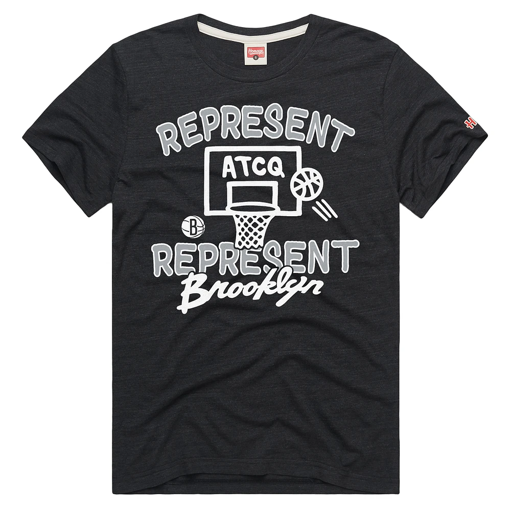 Unisex Homage Charcoal Brooklyn Nets A Tribe Called Quest x NBA Represent Tri-Blend T-Shirt