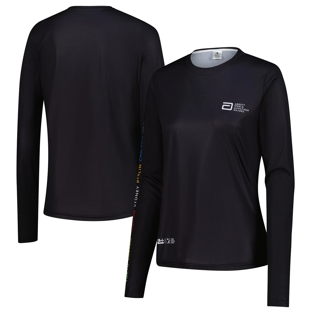 Women's Black Abbott World Marathon Majors 7 City Long Sleeve T-Shirt