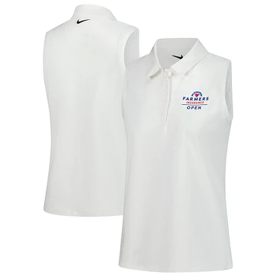 Women's Nike White Farmers Insurance Open Victory Performance Sleeveless Polo