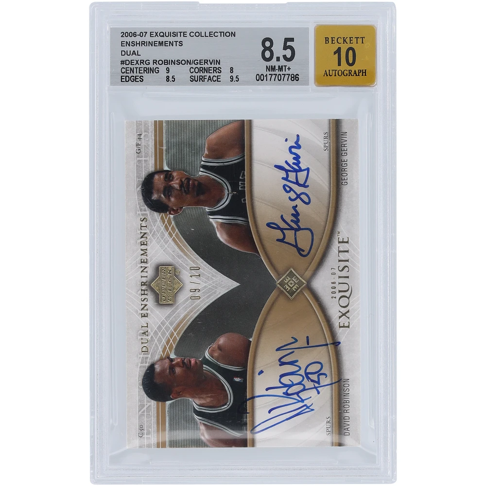 David Robinson and George Gervin San Antonio Spurs Autographed 2006-07 Upper Deck Exquisite Collection Enshrinements #DEX-RG #9/10 BGS Authenticated 8.5/10 Card