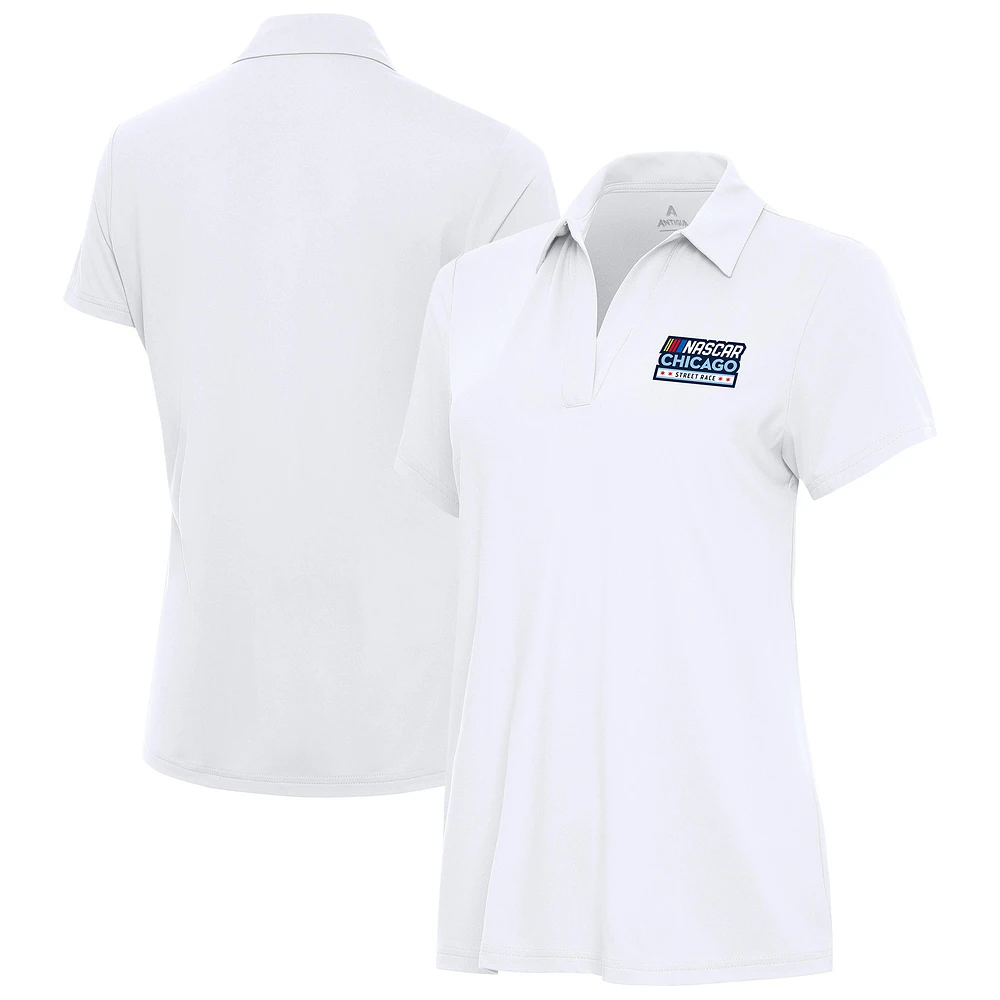 Women's Antigua NASCAR Chicago Street Race Era V-Neck Polo