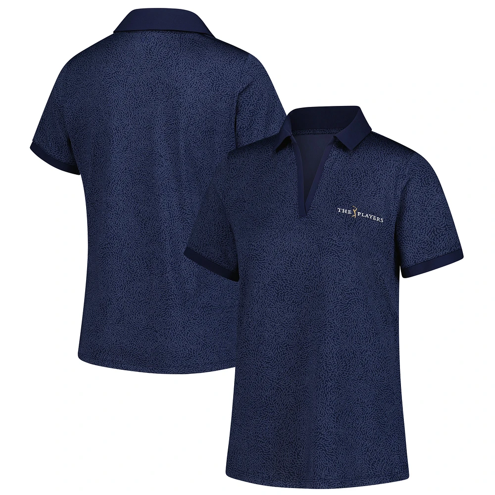 Women's Under Armour Navy THE PLAYERS Playoff 3.0 Eagle Swoop V-Neck Polo