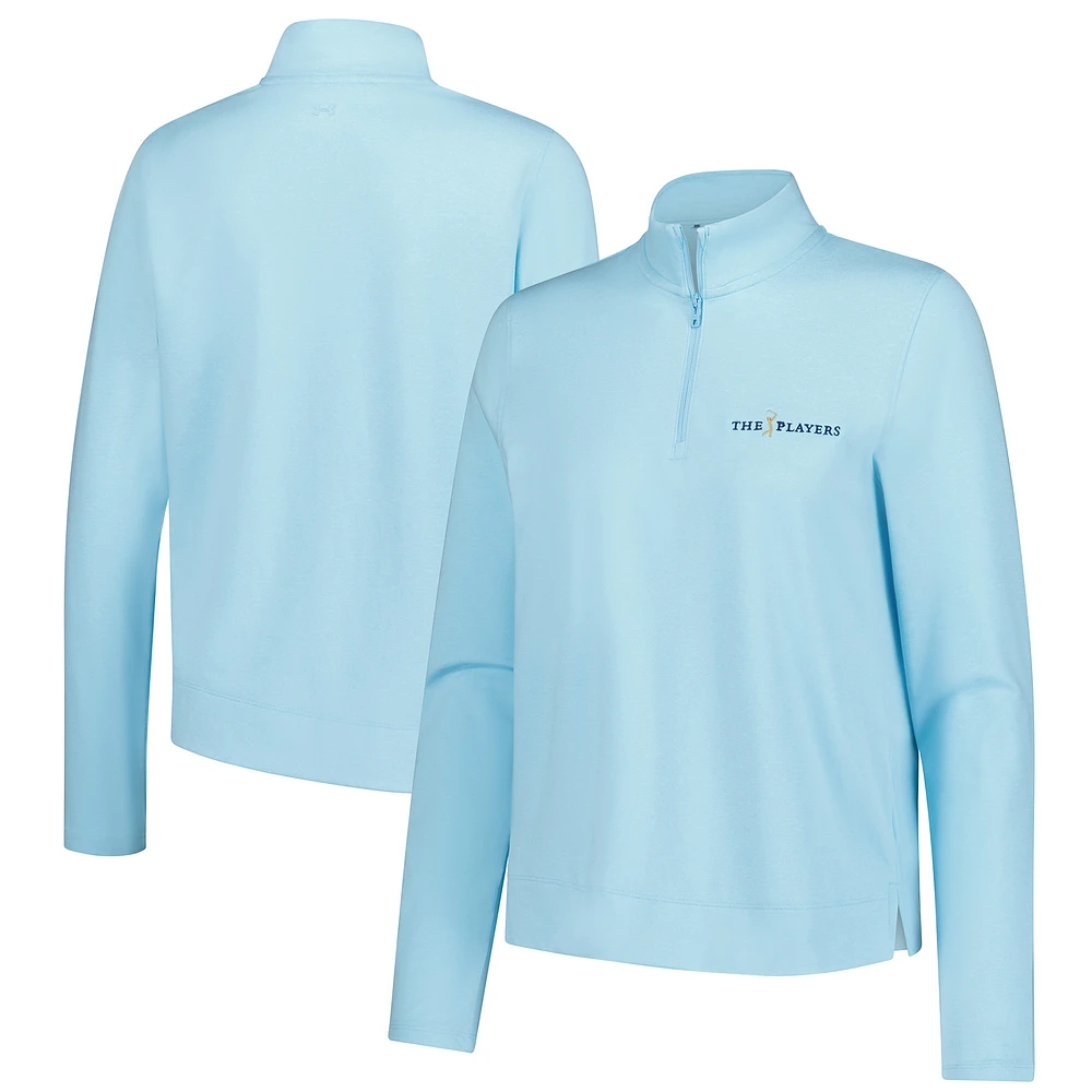 Women's Under Armour Heather Aqua THE PLAYERS Aura Quarter-Zip Pullover