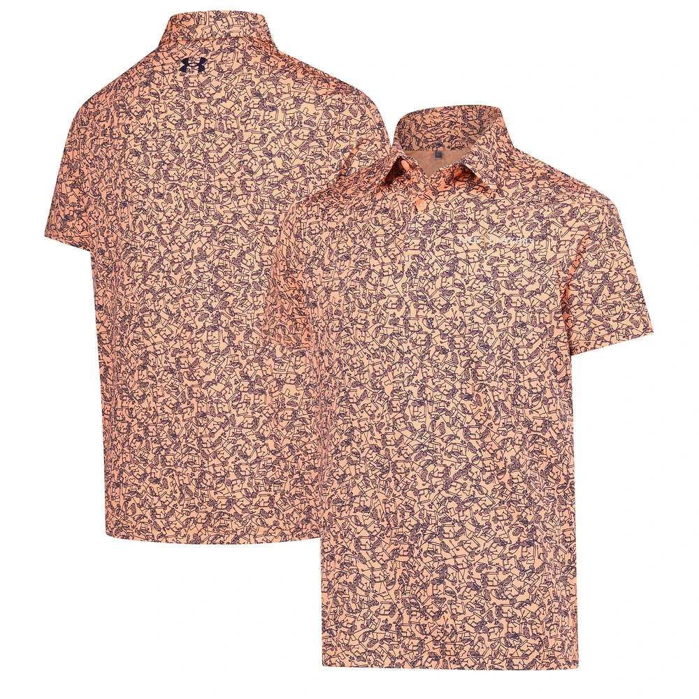 Boys' Youth Under Armour Orange THE PLAYERS Blade Print Polo