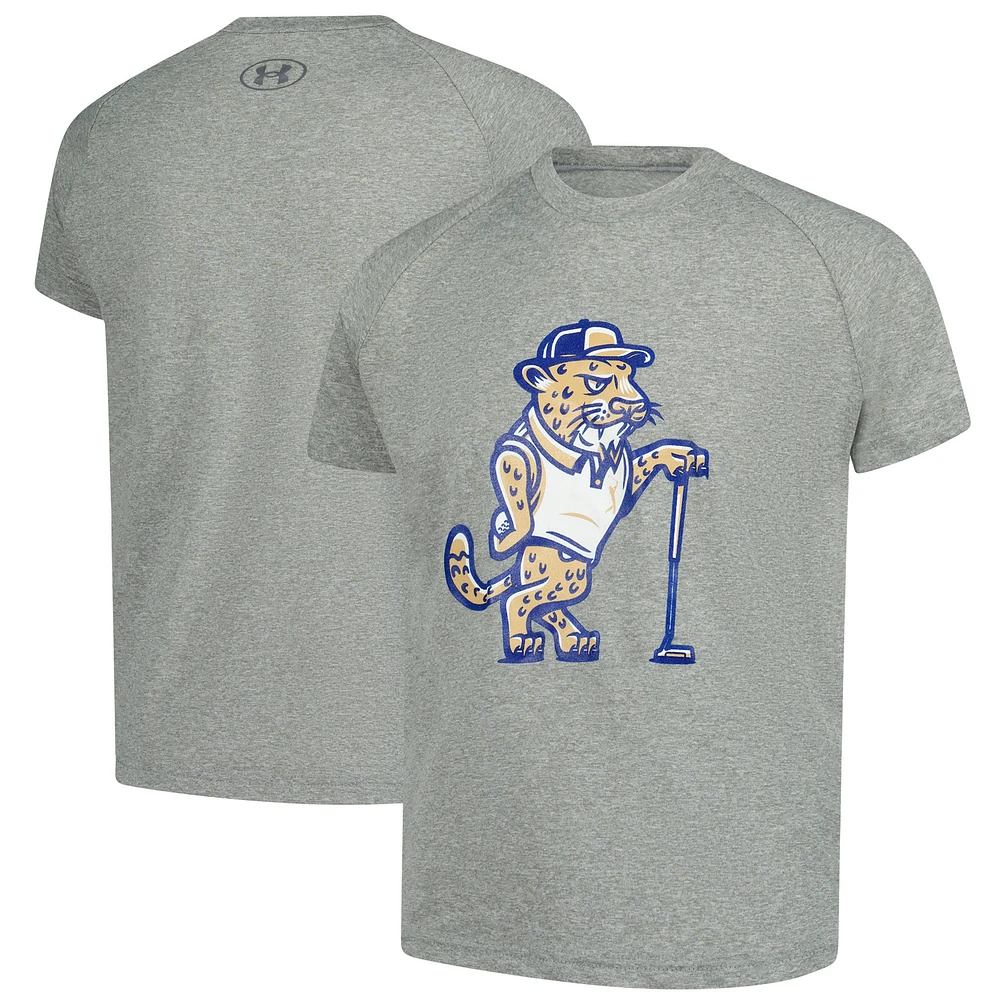 Boy's Youth Under Armour Heather Gray THE PLAYERS Raglan Tech T-Shirt