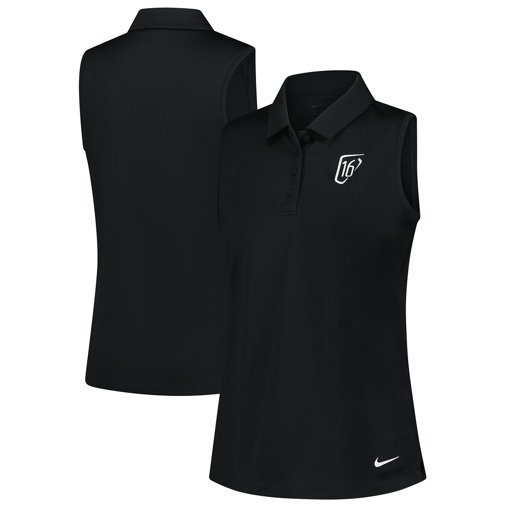Women's Nike Black WM Phoenix Open Victory Sleeveless Performance Polo