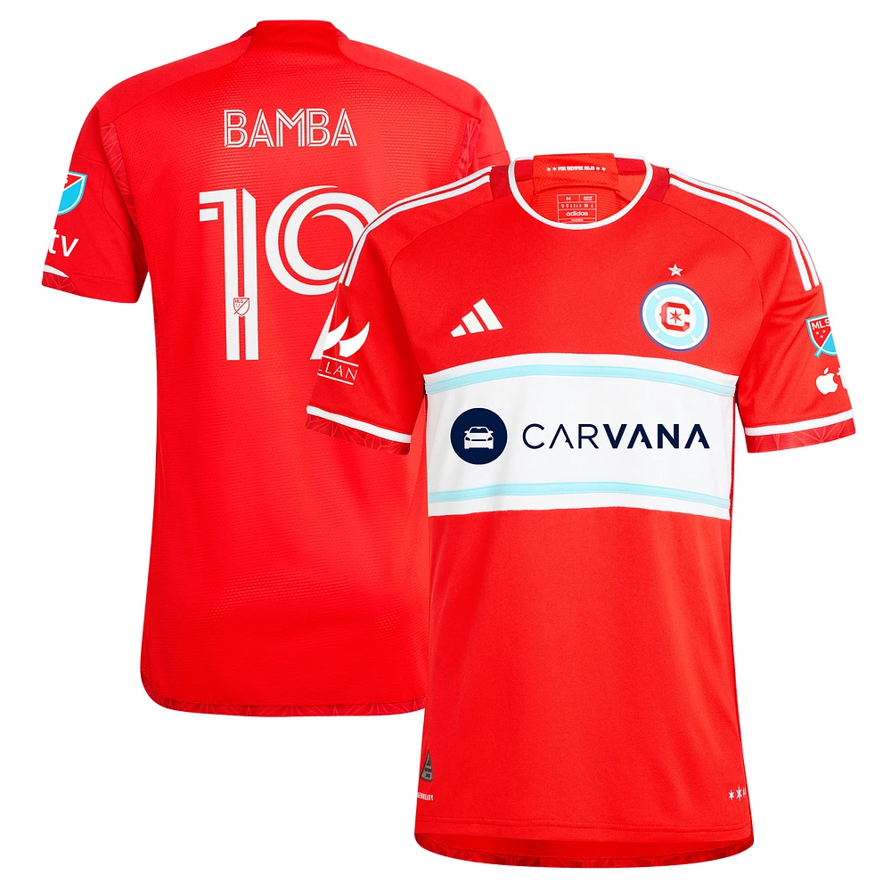 Men's adidas Jonathan Bamba Red Chicago Fire 2024 Return To Red Authentic Player Jersey