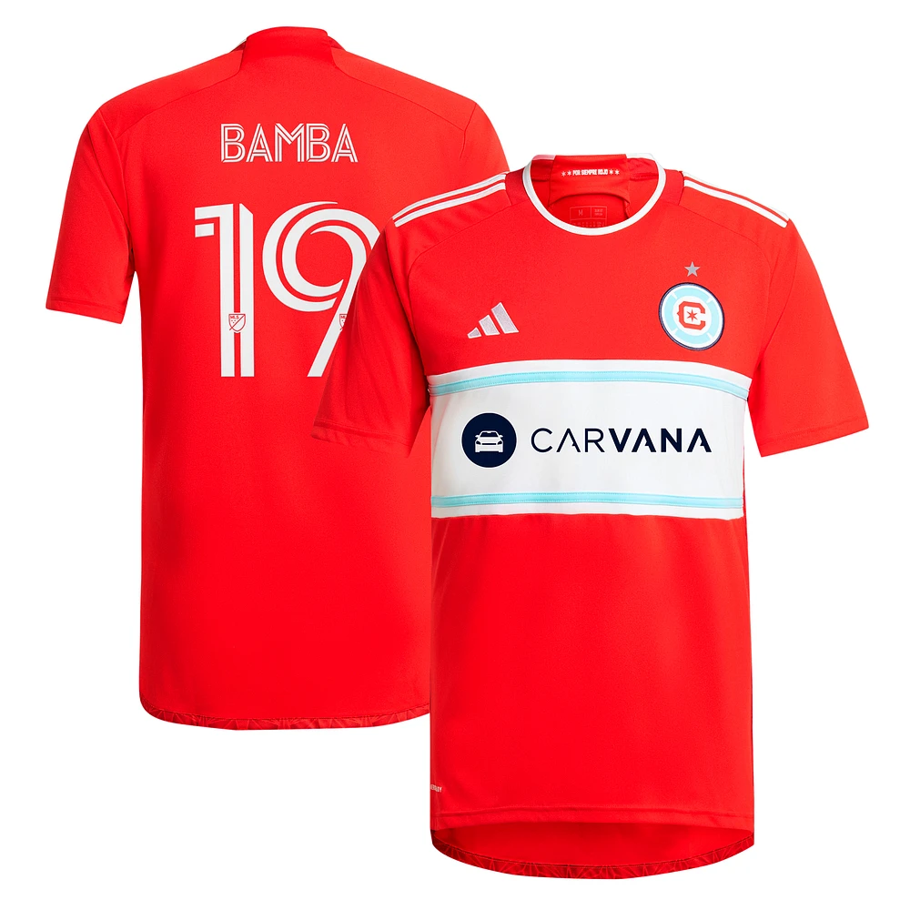 Men's adidas Jonathan Bamba Red Chicago Fire 2024 Return To Replica Player Jersey