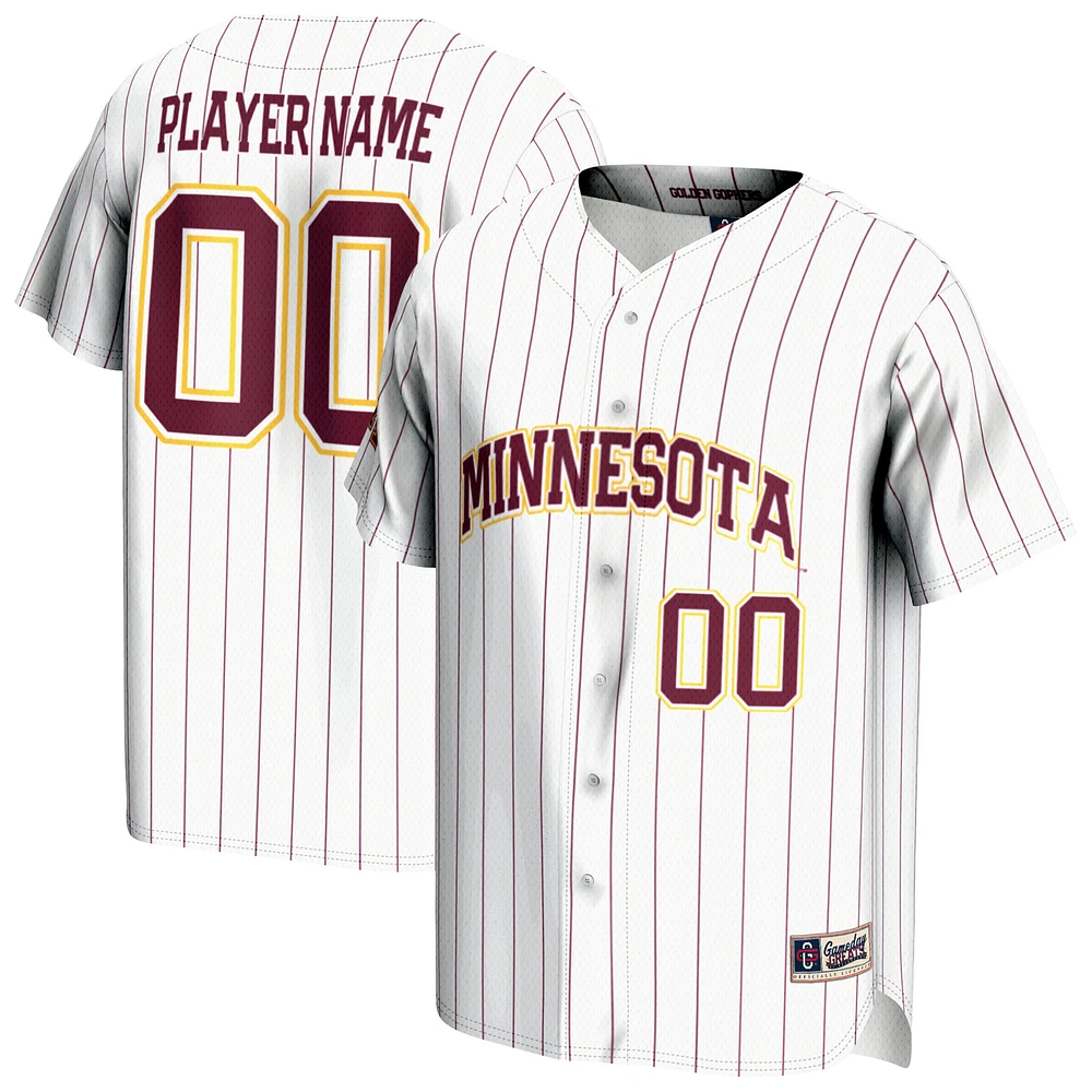 Youth GameDay Greats White Minnesota Golden Gophers NIL Pick-A-Player Lightweight Baseball Jersey