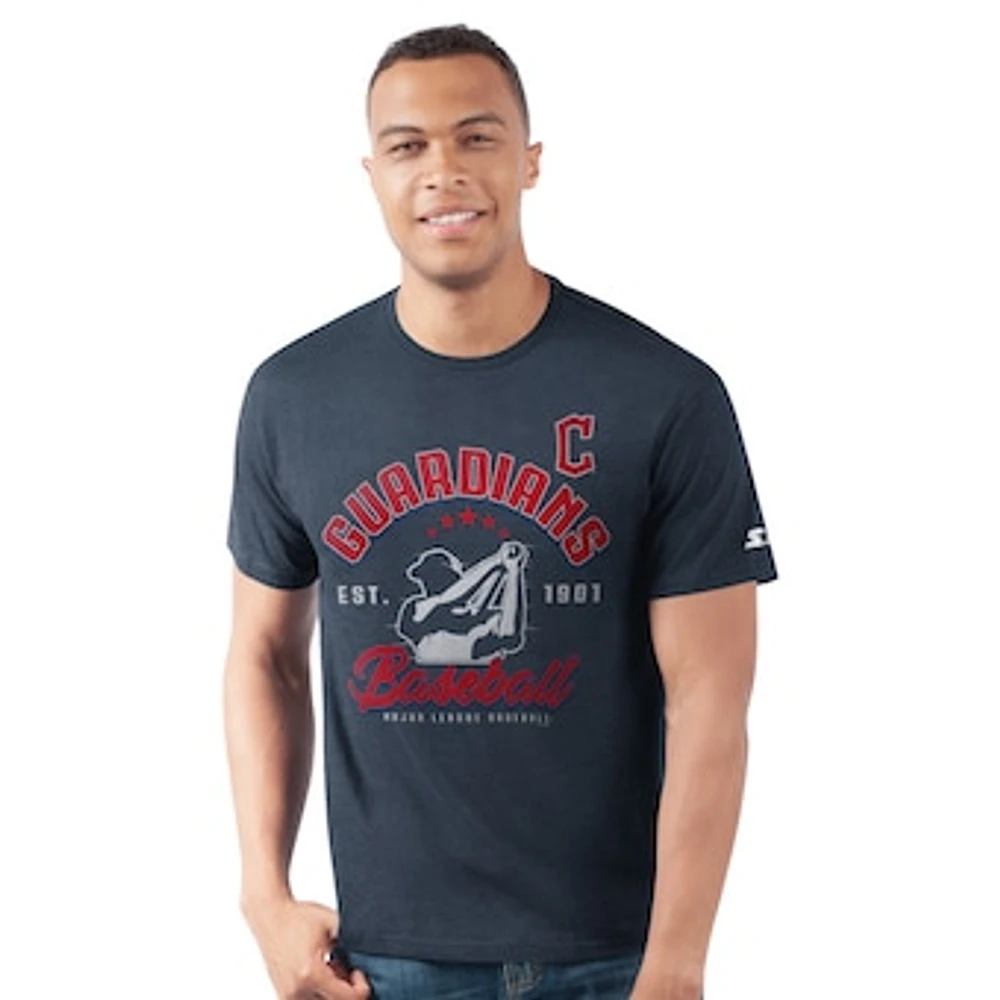Men's Starter Navy Cleveland Guardians Prime Time Batter T-Shirt