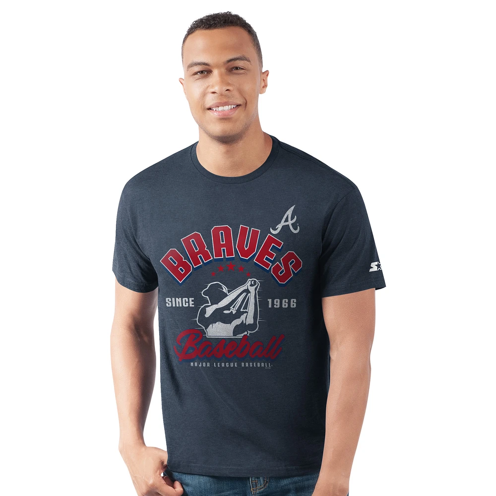 Men's Starter Navy Atlanta Braves Prime Time Batter T-Shirt