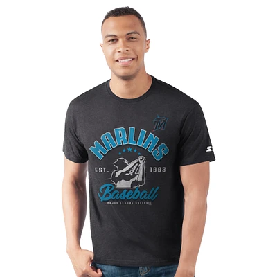 Men's Starter Black Miami Marlins Prime Time Batter T-Shirt