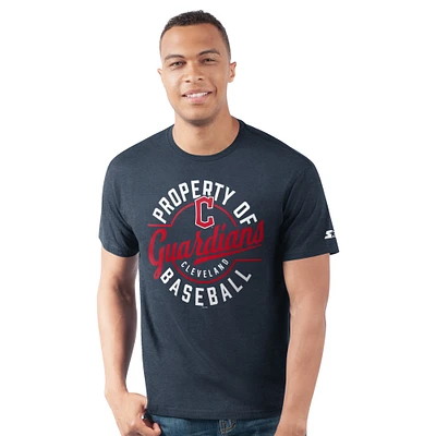 Men's Starter Navy Cleveland Guardians Prime Time Property Of T-Shirt