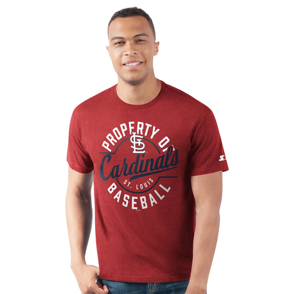 Men's Starter Red St. Louis Cardinals Prime Time Property Of T-Shirt