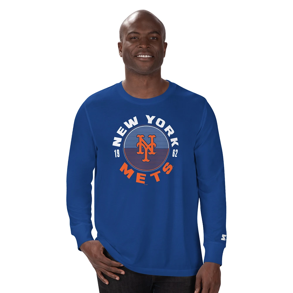Men's Starter Royal New York Mets Halftime Long Sleeve T-Shirt