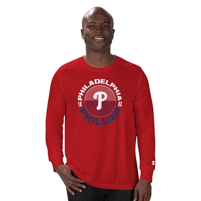 Men's Starter Red Philadelphia Phillies Halftime Long Sleeve T-Shirt