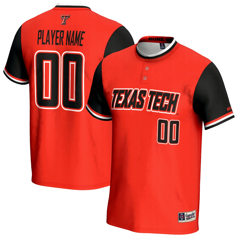 Unisex GameDay Greats Red Texas Tech Raiders NIL Pick-A-Player Lightweight Softball Jersey
