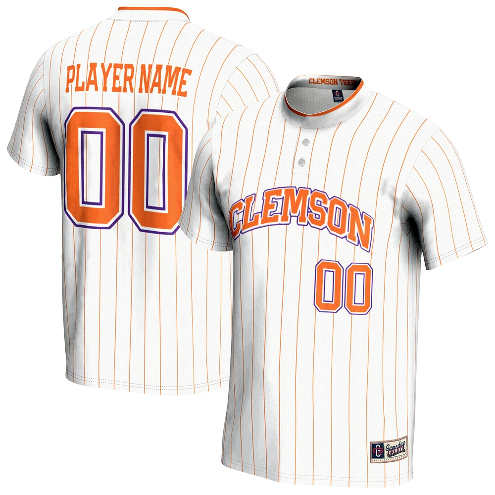 Unisex GameDay Greats White Clemson Tigers NIL Pick-A-Player Lightweight Softball Jersey