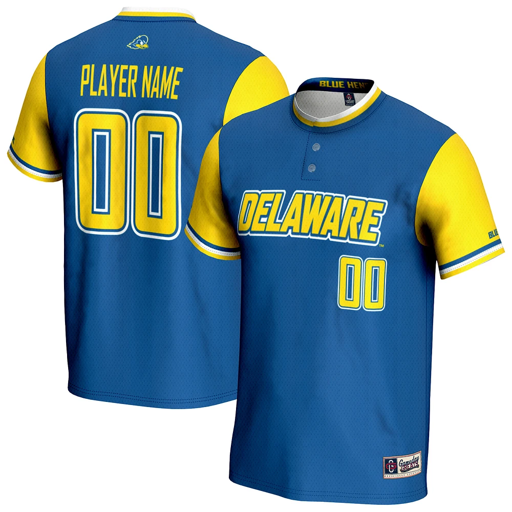 Youth GameDay Greats Royal Delaware Fightin' Blue Hens NIL Pick-A-Player Lightweight Softball Jersey