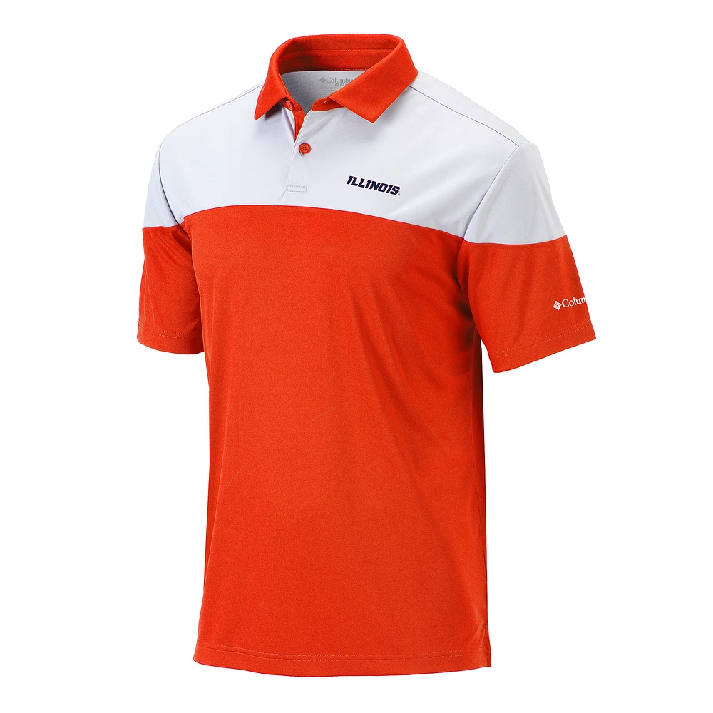 Men's Columbia Orange Illinois Fighting Illini Omni-Wick Best Ball Polo