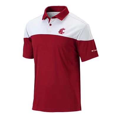 Men's Columbia Crimson Washington State Cougars Omni-Wick Best Ball Polo