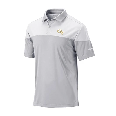 Men's Columbia Gray Georgia Tech Yellow Jackets Omni-Wick Best Ball Polo