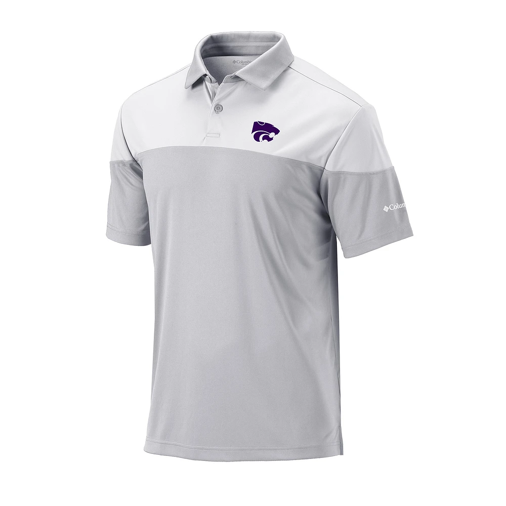 Men's Columbia Gray Kansas State Wildcats Omni-Wick Best Ball Polo