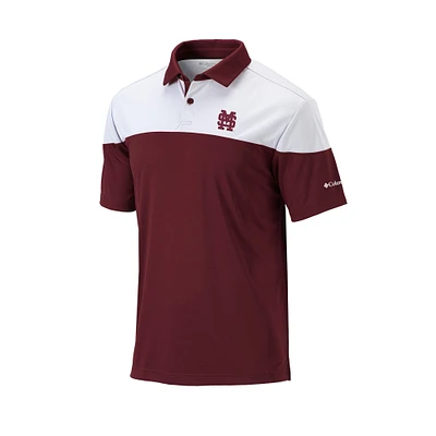 Men's Columbia Maroon Mississippi State Bulldogs Omni-Wick Best Ball Polo