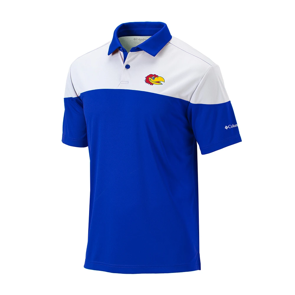 Men's Columbia Royal Kansas Jayhawks Omni-Wick Best Ball Polo